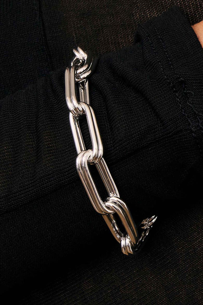 Double It Paperclip Bracelet in Sterling Silver, Alternate, color, Sterling Silver