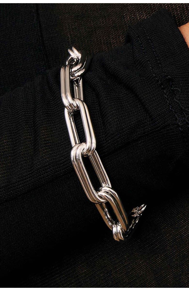 Oradina Double It Paperclip Bracelet in Sterling Silver, Alternate, color, Sterling Silver