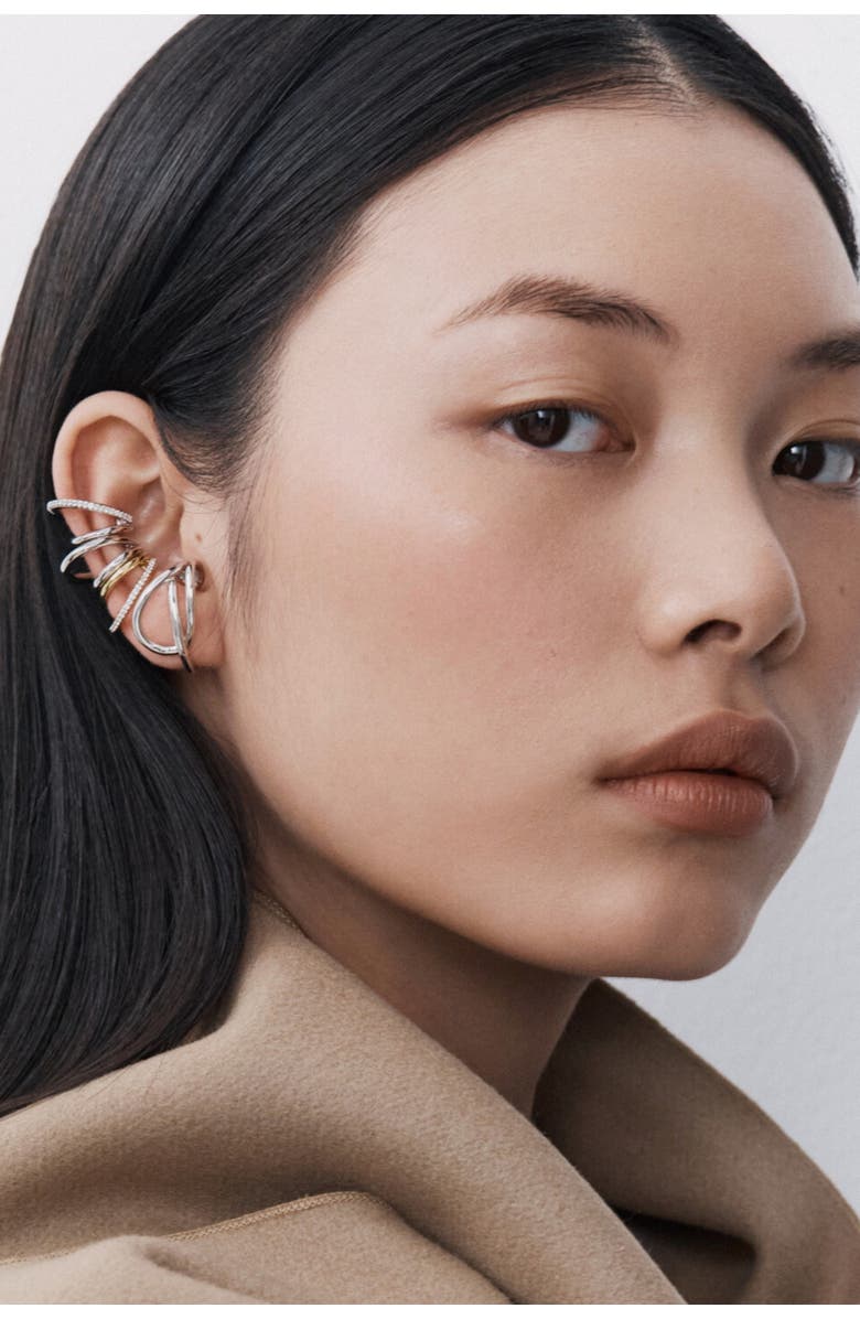 Otiumberg 14kt Gold Vermeil Pave Double Ear Cuff, Alternate, color, Yellow Toned Gold