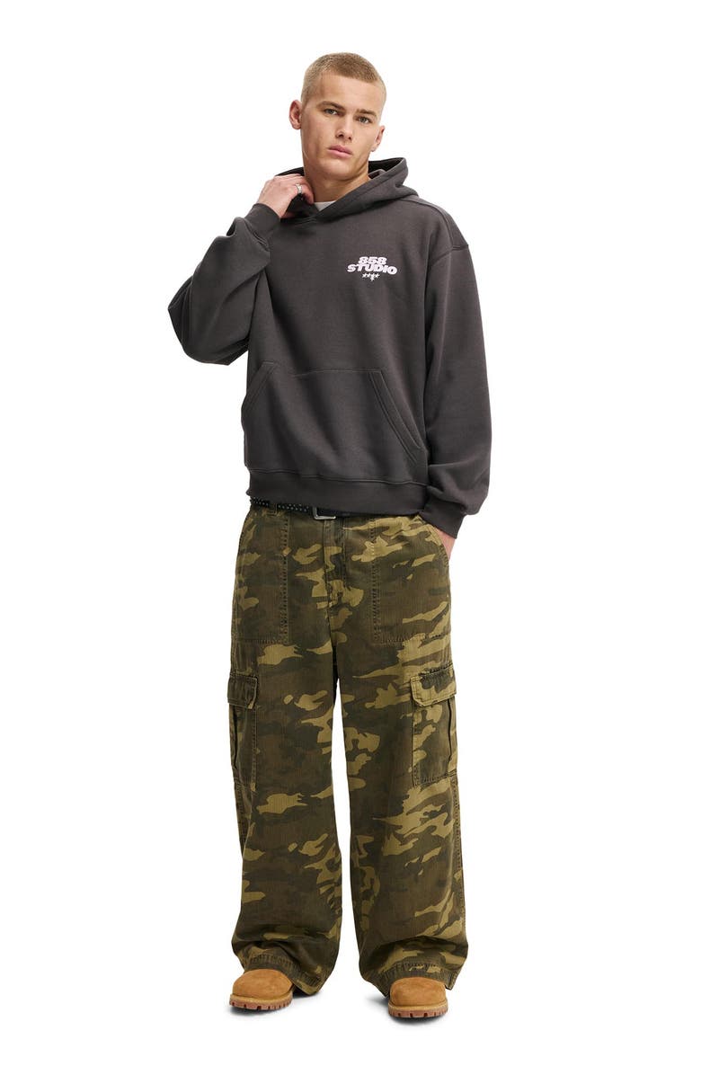 Cotton On Men's Box Fit Graphic Hoodie, Alternate, color, Faded Slate  Worlwide 858