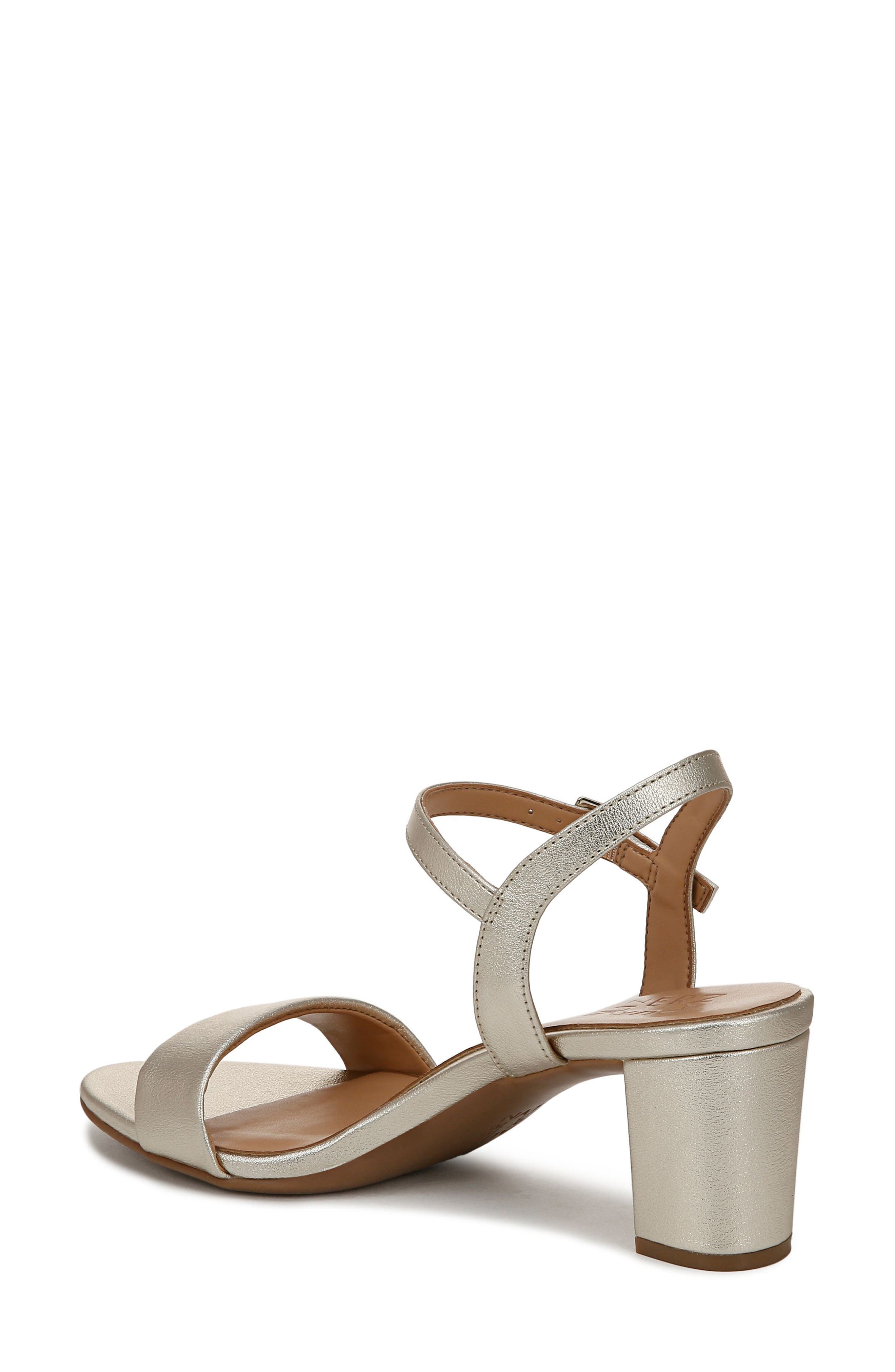 Naturalizer Bristol Block Heel Ankle Strap Sandal, Alternate, color, Champagne Gold Faux Leather