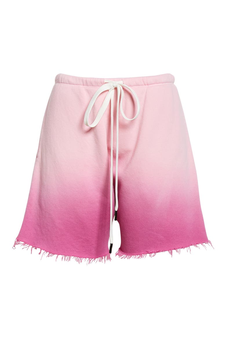 Dip Dye Raw Hem Sweat Shorts, Alternate, color, FADED PINK