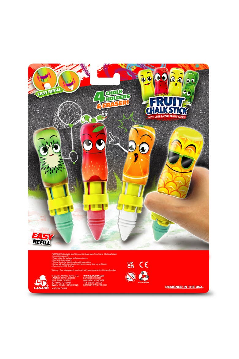 Twin Pack Fruit Chalk Stick 8 Character Holders, 3+, Alternate, color, Multicolored