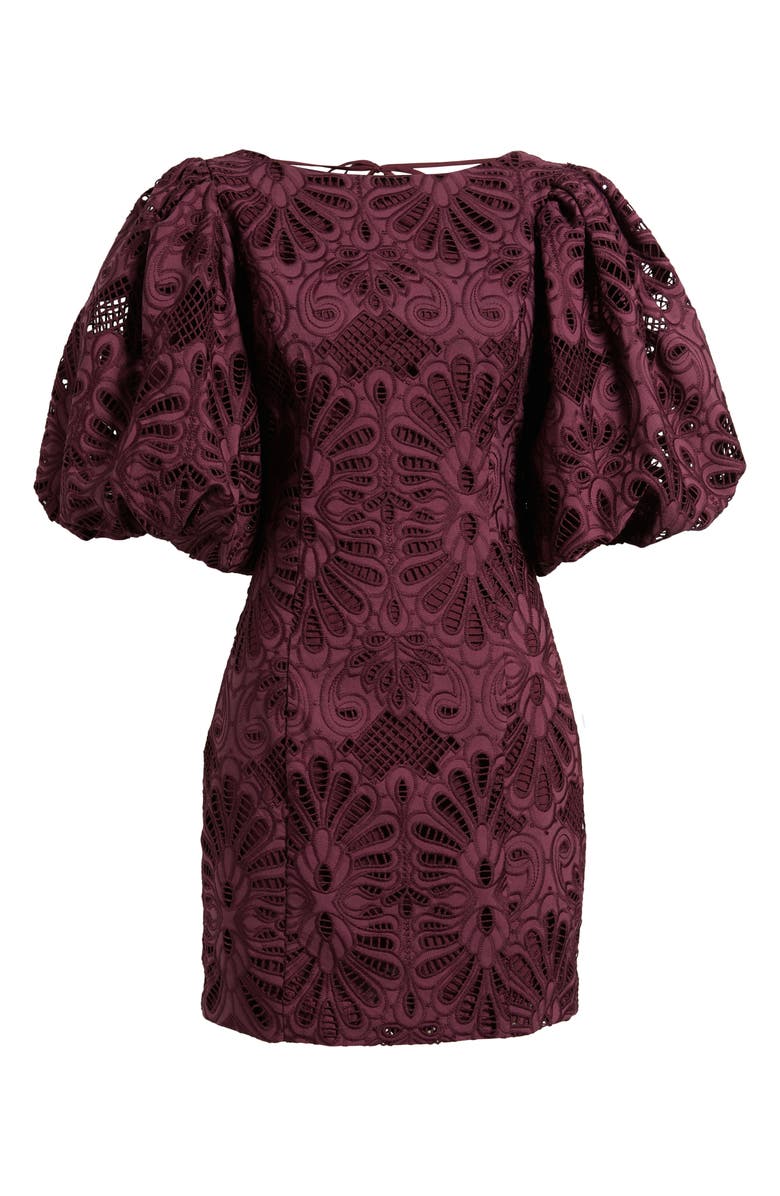 CIEBON Kesia Embroidered Paisley Minidress, Alternate, color, Purple