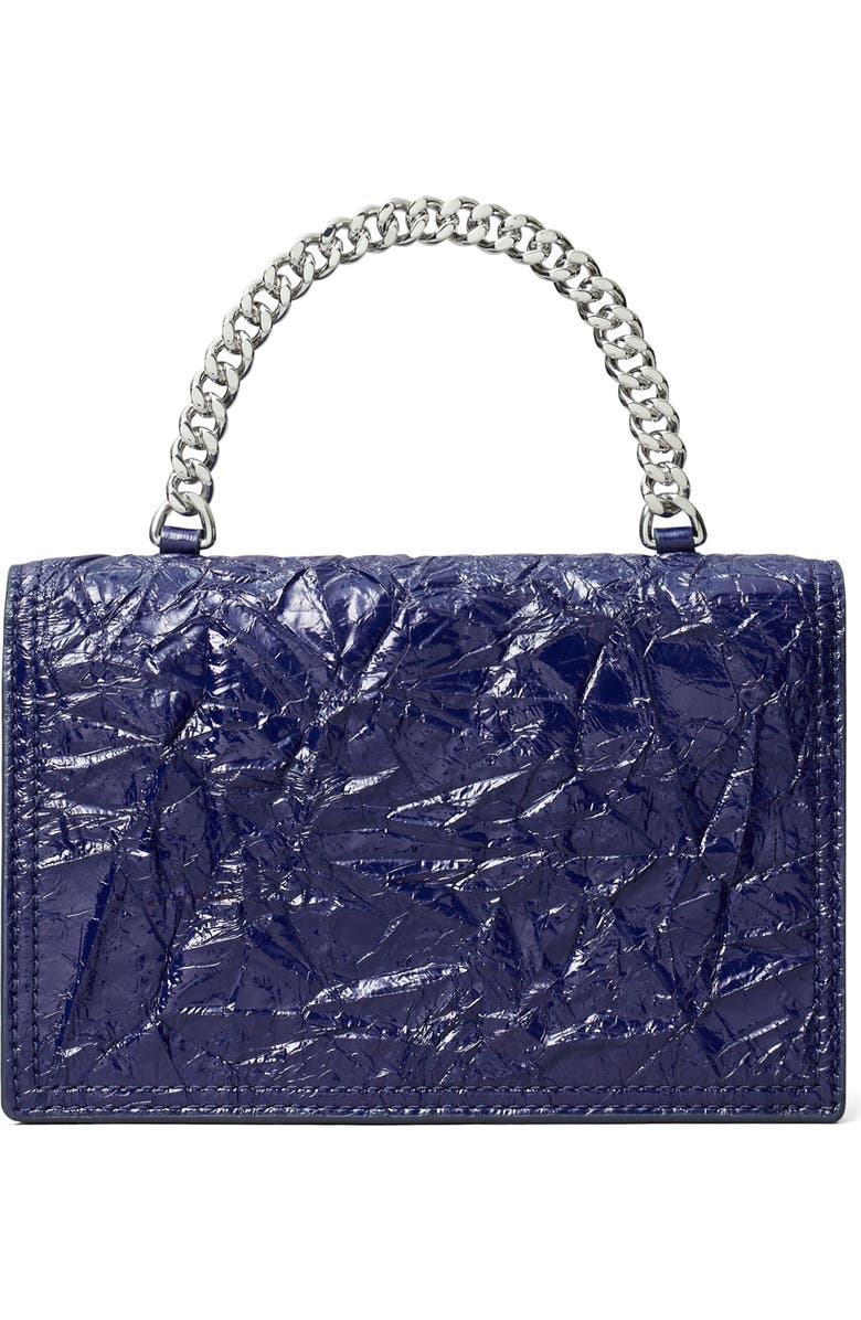 Tory Burch Kira Distressed Mini Top Handle Wallet on a Chain, Alternate, color, Ballpoint Blue