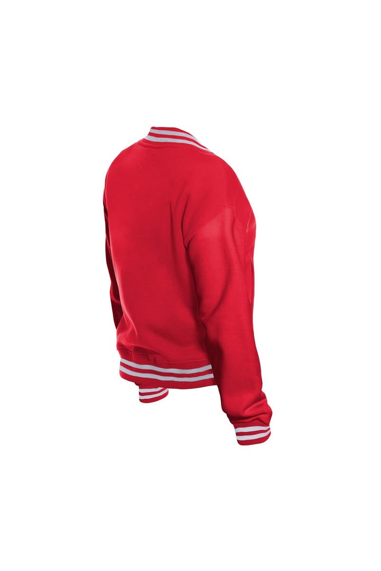 Women's New Era  Red Kansas City Chiefs Throwback Fleece Full-Snap Jacket, Alternate, color, Red