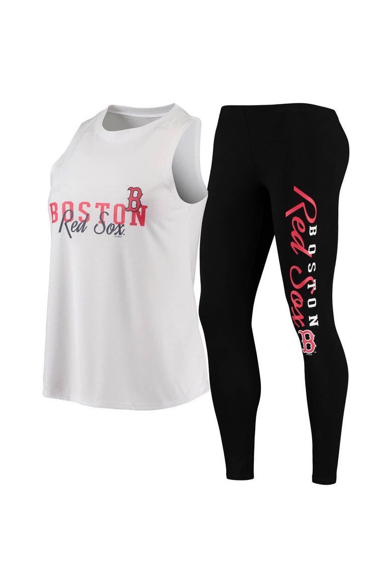 Women's Concepts Sport White/Black Boston Red Sox Sonata Tank Top & Leggings Pajama Set, Main, color, White