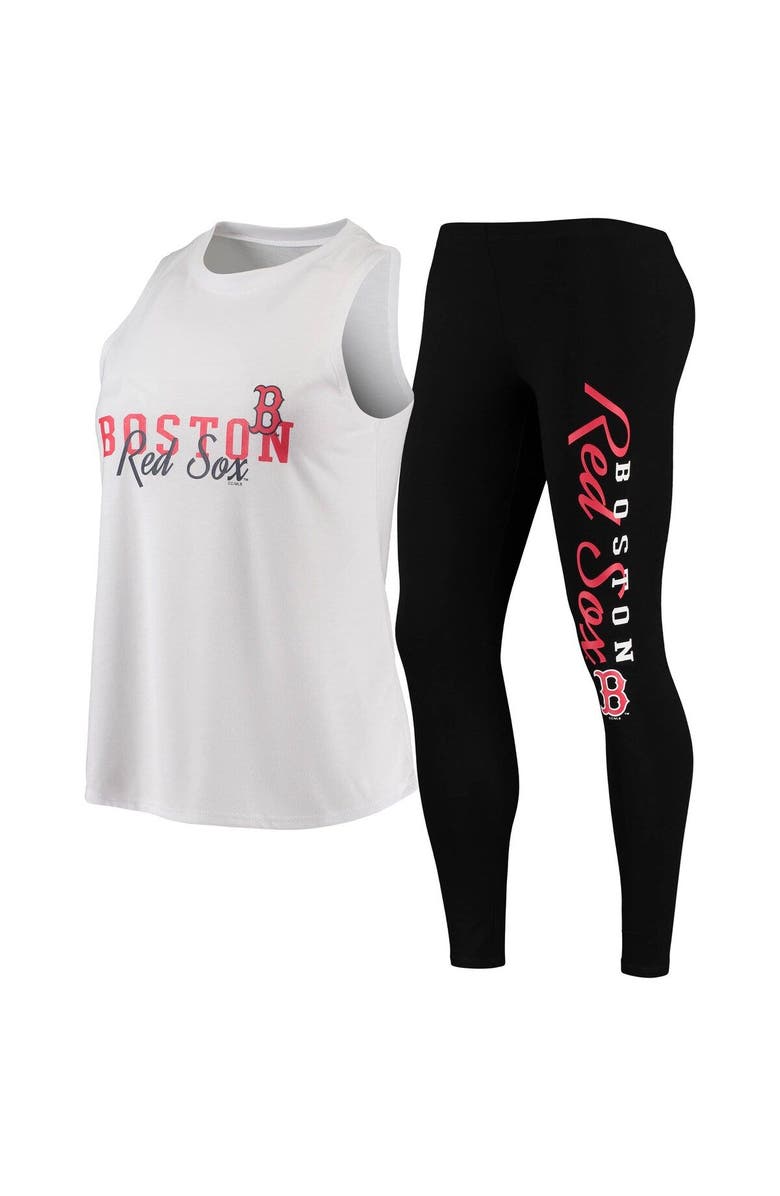 CONCEPTS SPORT Women's Concepts Sport White/Black Boston Red Sox Sonata Tank Top & Leggings Pajama Set, Main, color, White