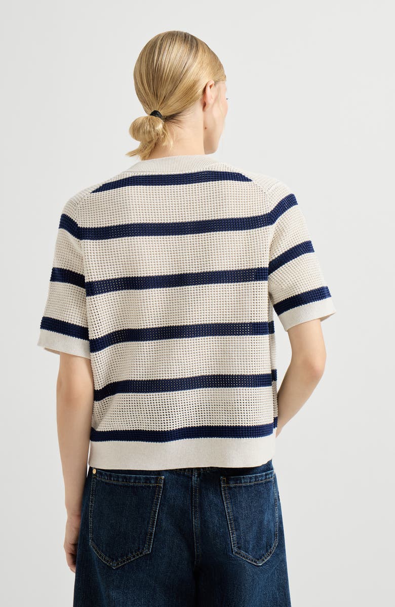 Brunello Cucinelli Striped cardigan, Alternate, color, Blue