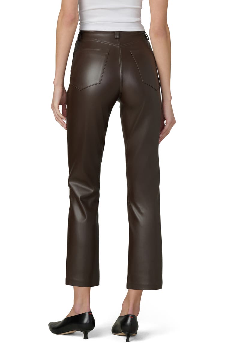 Joe's Lyra Slim Ankle Faux Leather Pants, Alternate, color, Dark Chocolate