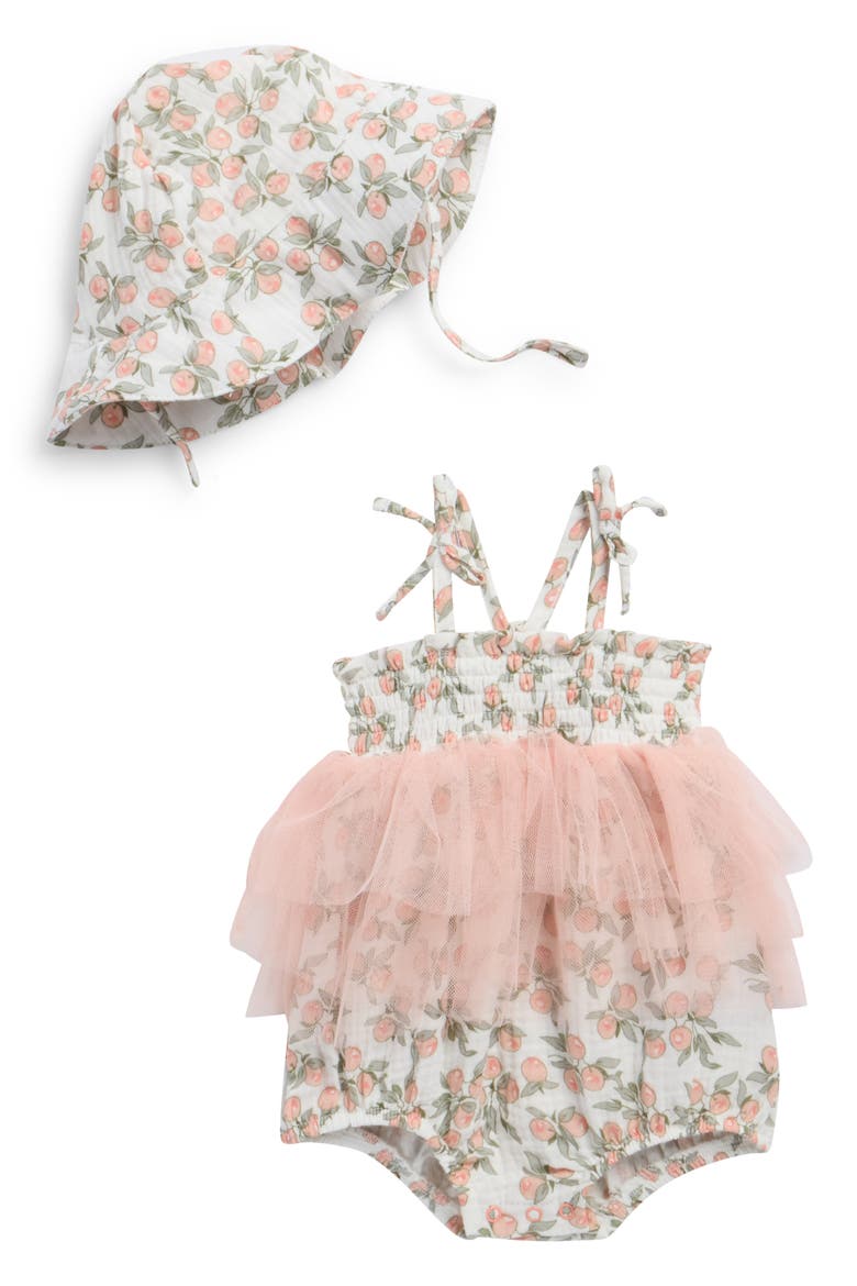 Kids' Bodysuit & Sunhat Set, Main, color, PEACH