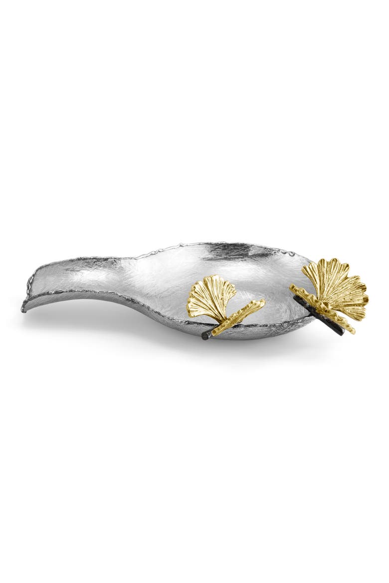 Butterfly Ginkgo Spoon Rest, Alternate, color, SILVER/ GOLD