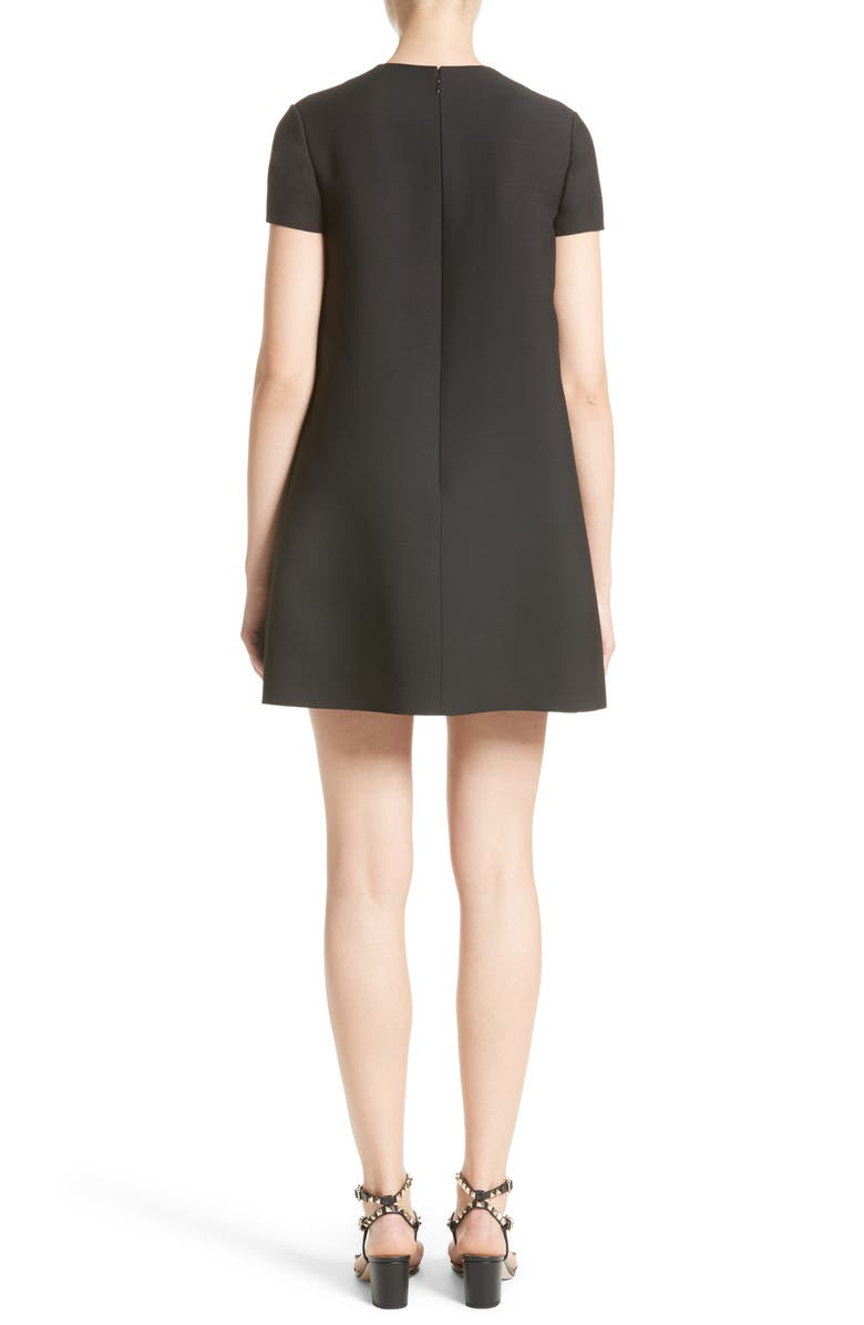 Valentino Wool & Silk Crepe Shift Dress, Alternate, color, 