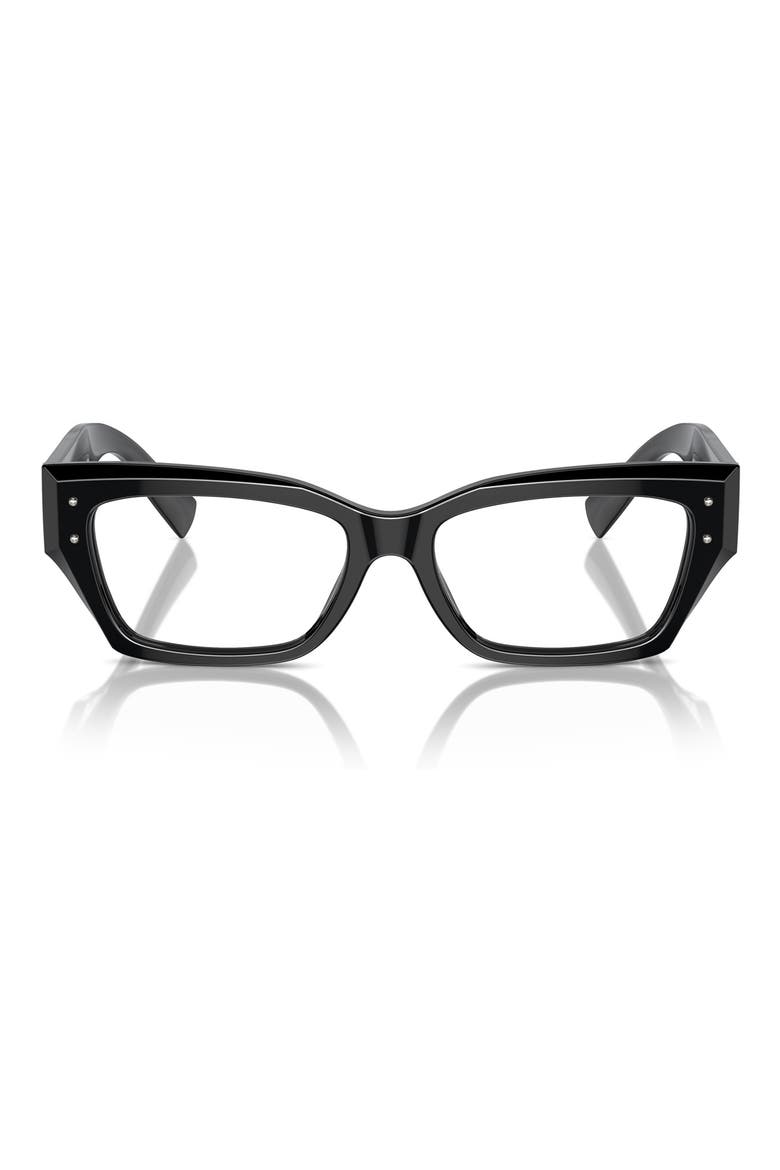 53mm Rectangular Reading Glasses, Main, color, BLACK