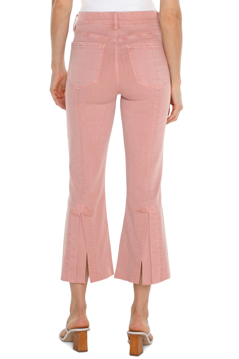 Gia Glider Pull-On Raw Hem Crop Flare Pants, Alternate, color, ROSE BLUSH