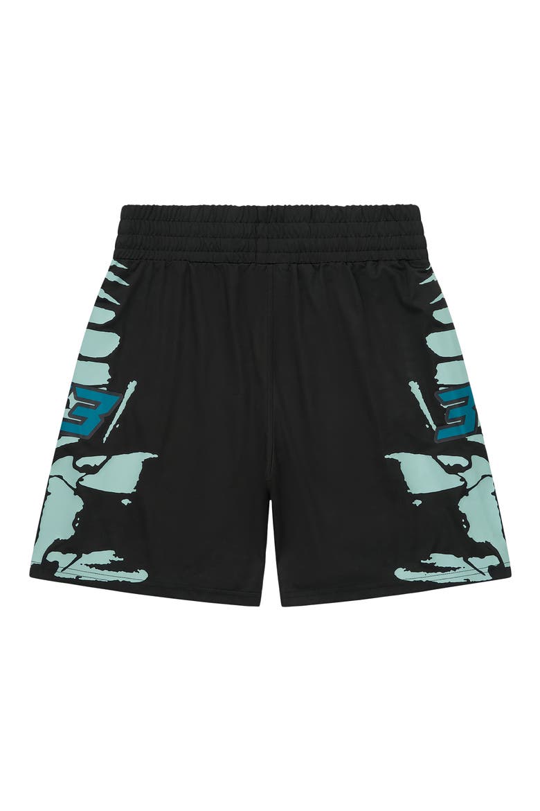 Udo Boxing Shorts, Alternate, color, BLACK LIGHT TEAL RACING