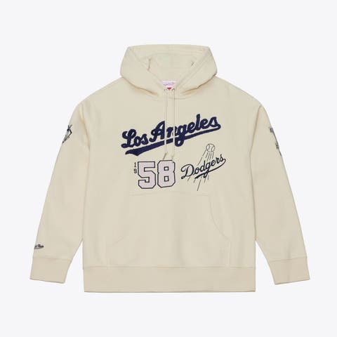 Men's Mitchell & Ness Cream Los Angeles Dodgers Yacht Rock Fleece Hoodie