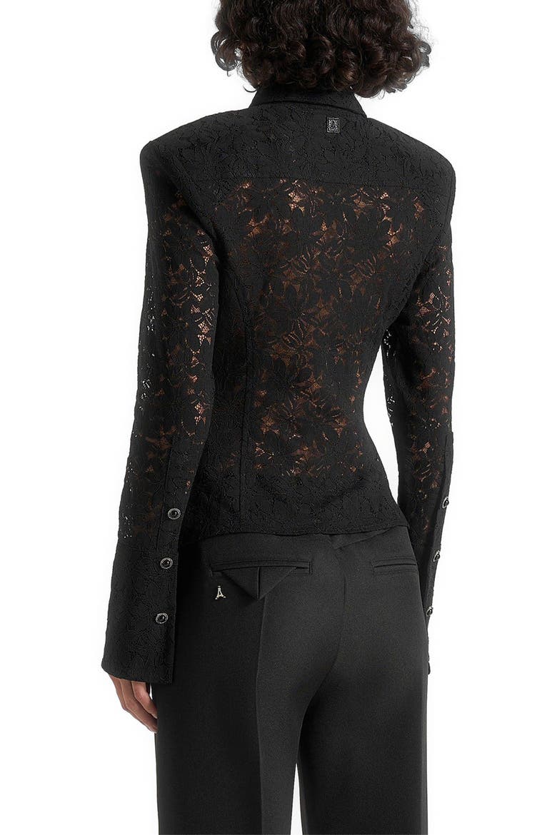 Sila Wide Shoulder Lace Angled Shirt, Alternate, color, Black