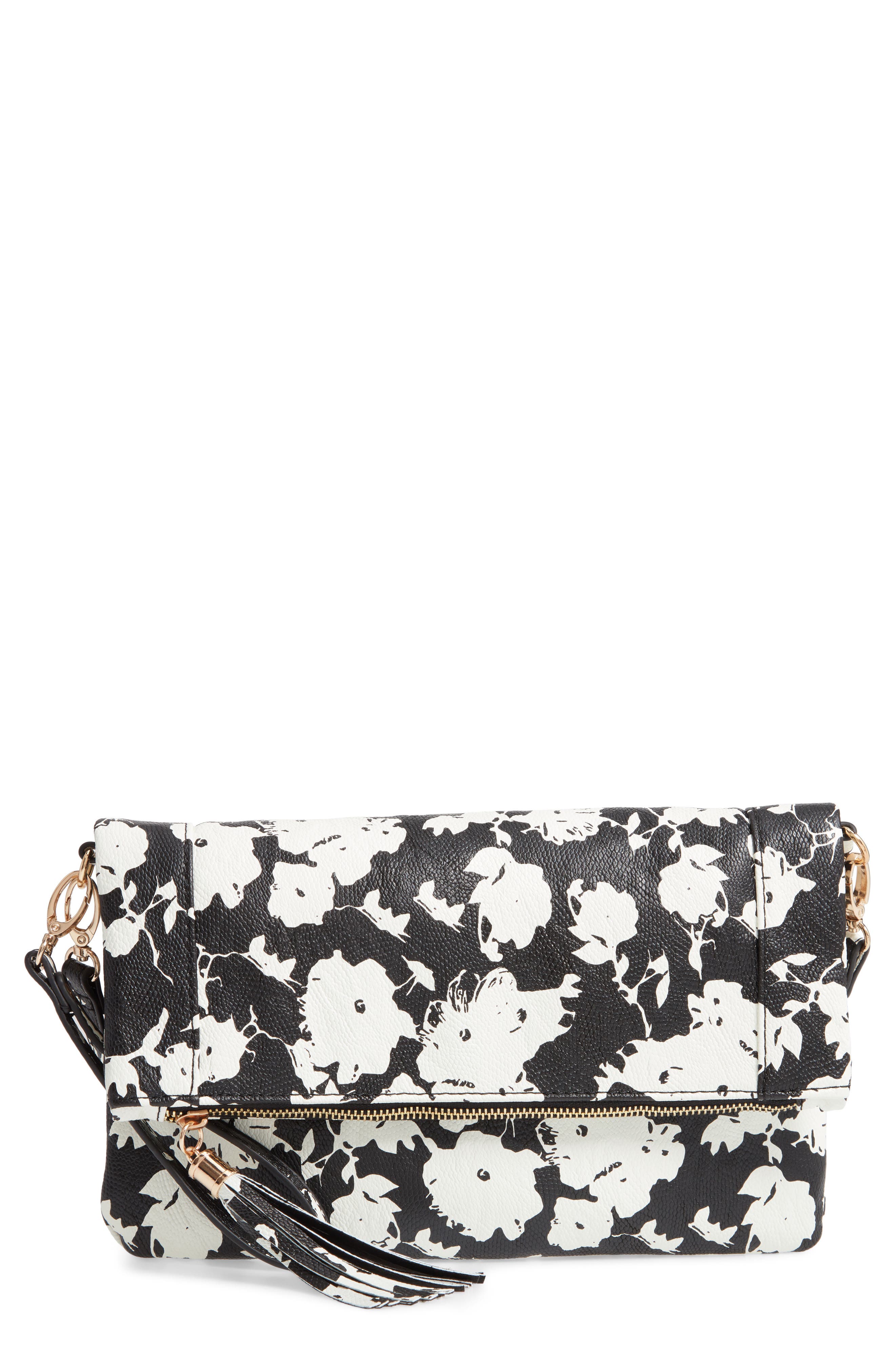 Sole Society 'Tasia' Print Foldover Clutch, Main, color, 