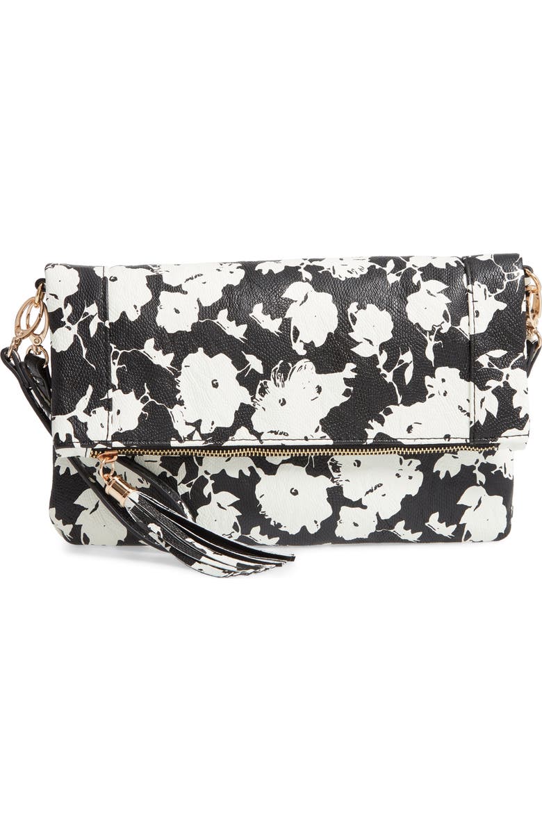 Sole Society 'Tasia' Print Foldover Clutch, Main, color,