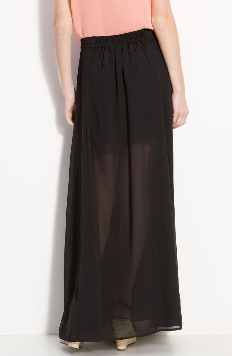 Frenchi <sup>®</sup> Half Sheer Chiffon Maxi Skirt, Alternate, color,