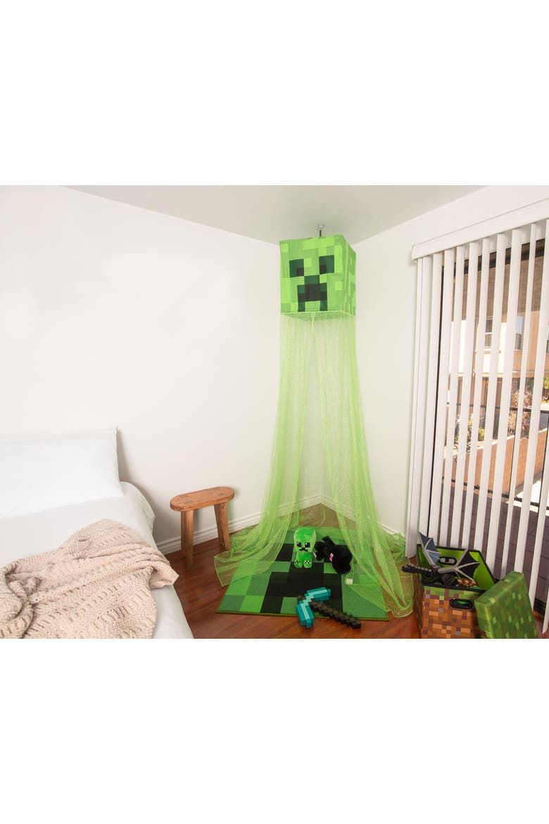 Green Creeper Kids Bed Canopy, Hanging Curtain Netting, Alternate, color, Green
