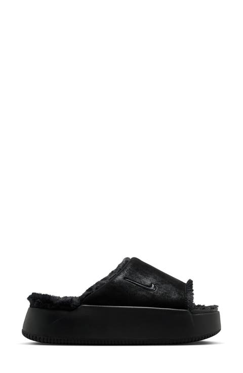Calm Elevation Faux Fur Lined Platform Slide (Womemn)