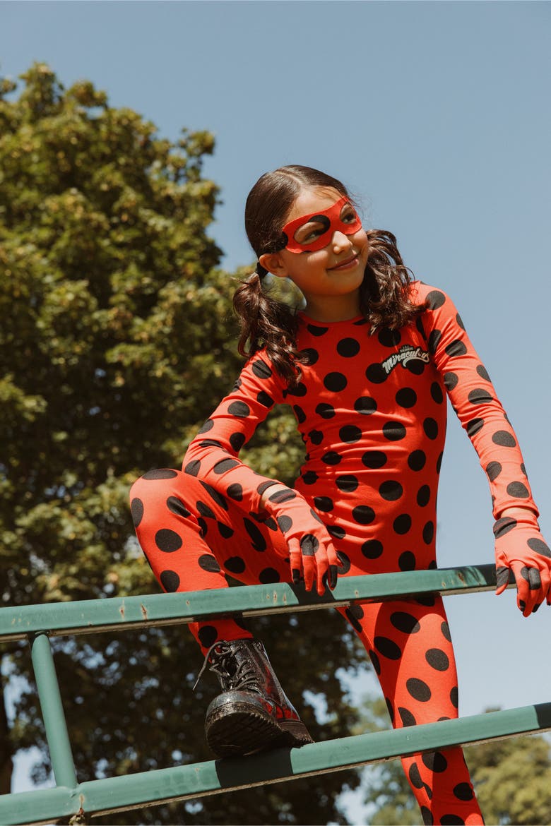 Ladybug One Piece Jumpsuit Set, Alternate, color, Ladybug Red
