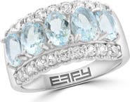 EFFY Sterling Silver Aquamarine & Diamond Ring