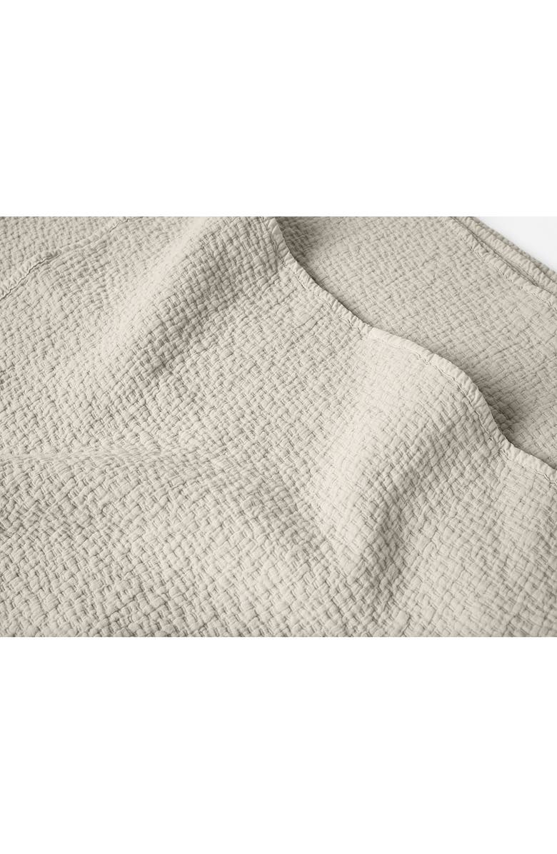Coyuchi Cascade Organic Cotton Matelassé Blanket, Alternate, color, Stone