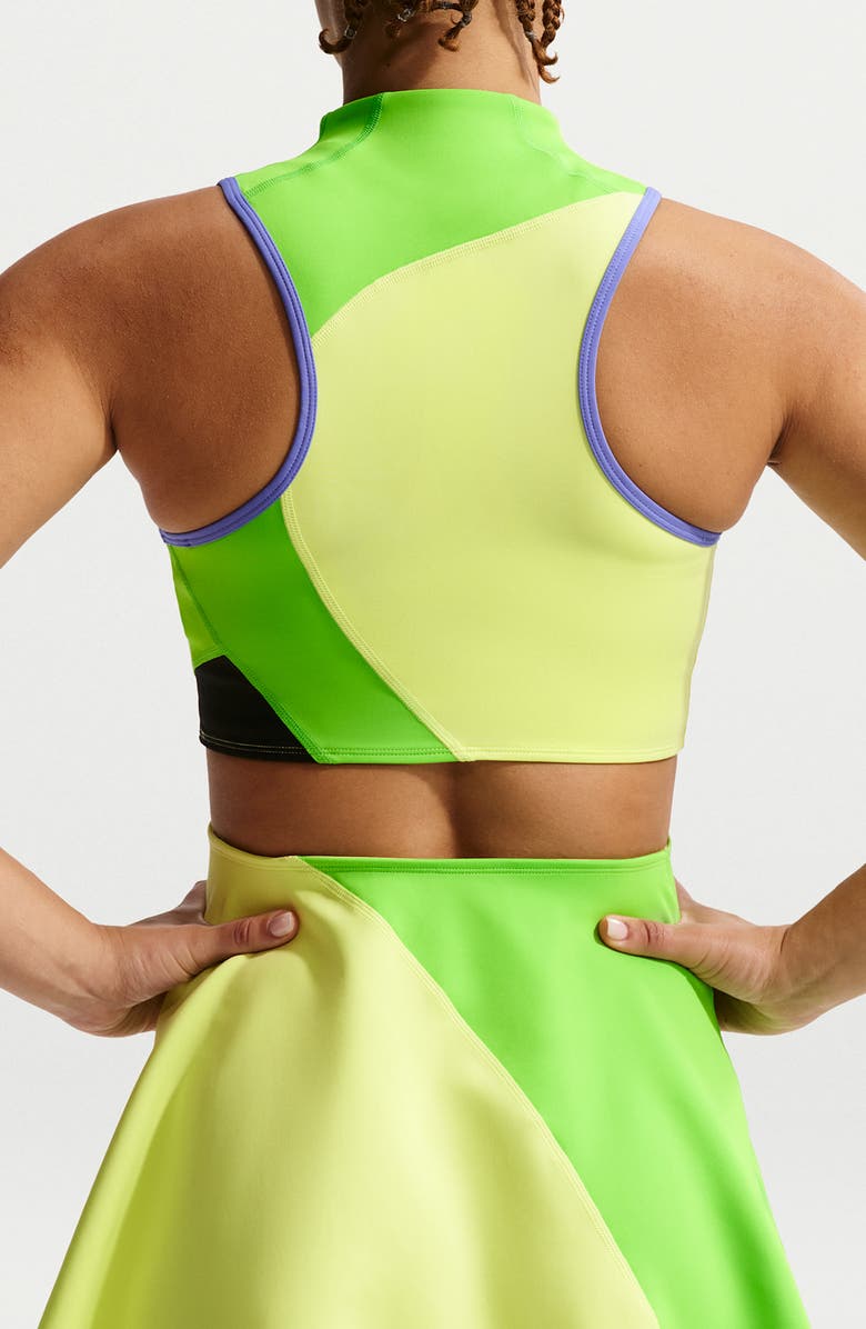 Nike Court Slam Dri-FIT Tennis Dress, Alternate, color, Lemon Twist/Green/Black