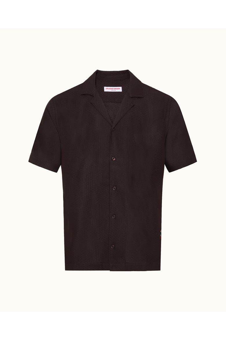 Maitan Linen Short Sleeve Shirt, Alternate, color, Espresso