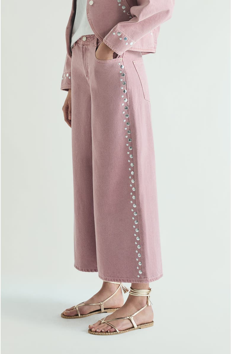 Scalpers Jeans Culotte Studs, Alternate, color, Lightpink