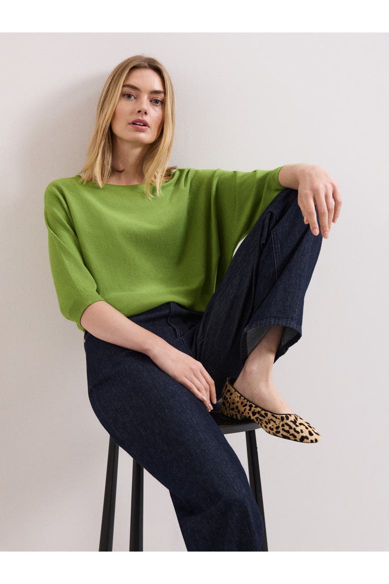 Cristine Slash Neck Knit Jumper, Alternate, color, Bright Green