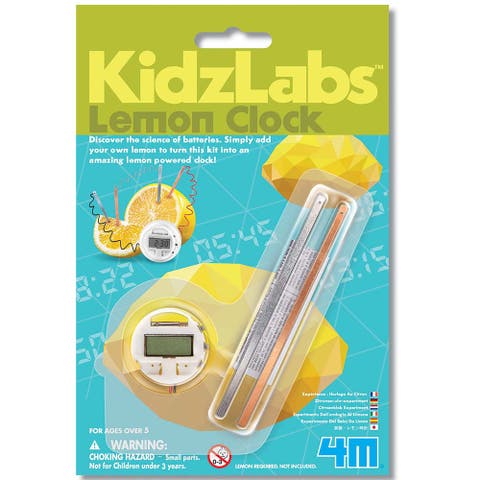 Kidzlabs Lemon Clock Diy Renewable Energy Kit, Power Digital Clock, Stem