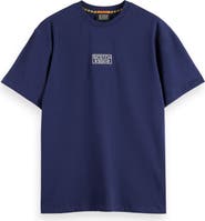 Scotch & Soda Scenic Cross Stitch Embroidered Cotton Graphic T-Shirt