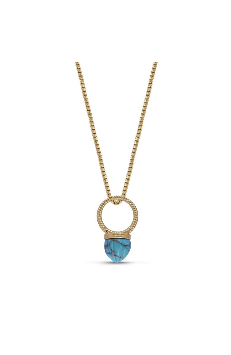LuvMyJewelry Summer Nights Gold Plated Silver Turquoise Gemstone Single stone Ring Pendant, Main, color, 14Kt Gold Vermeil On Sterling