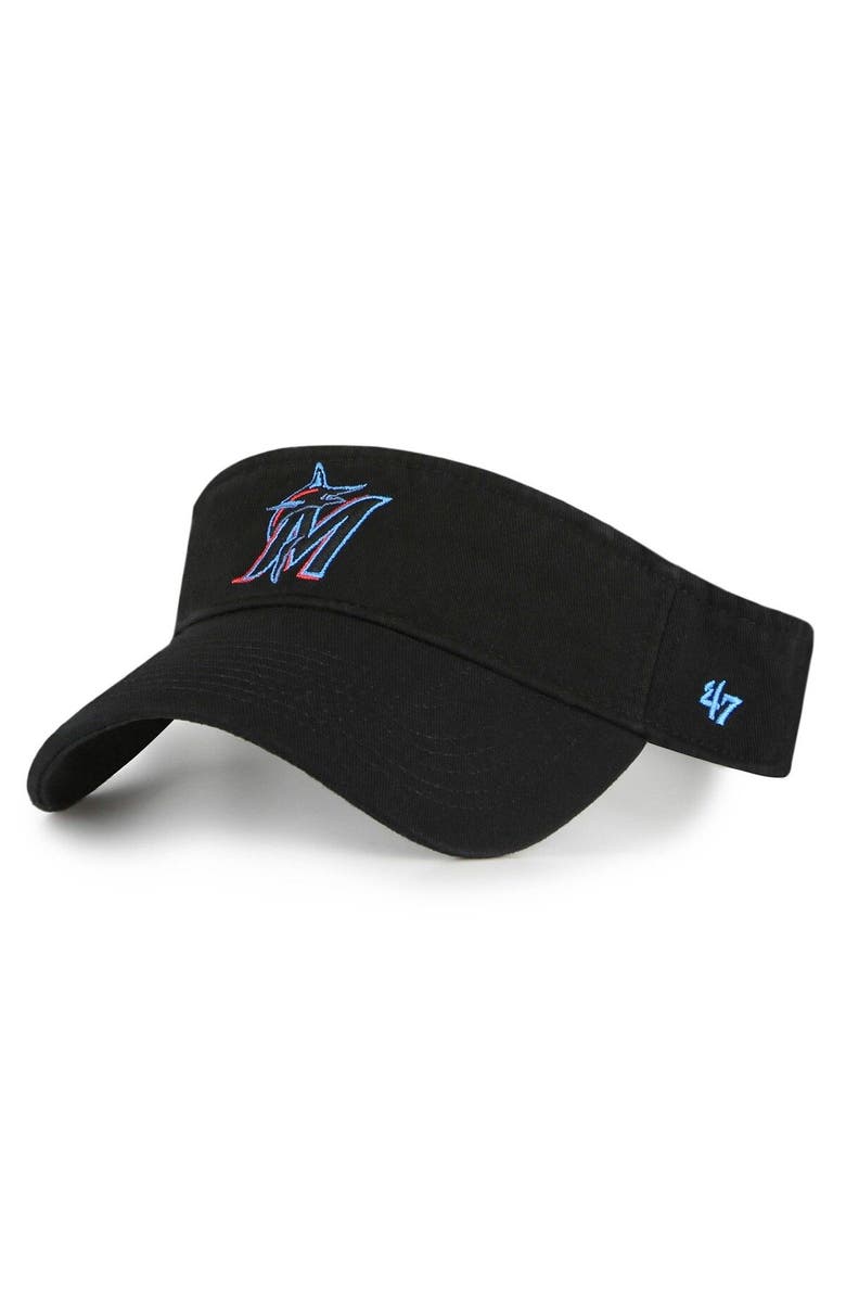 '47 Men's '47 Black Miami Marlins Clean Up Adjustable Visor, Main, color, Black