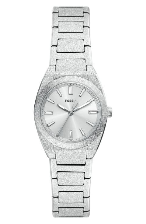Everett Frosted Stainless Steel Watch, 27mm
