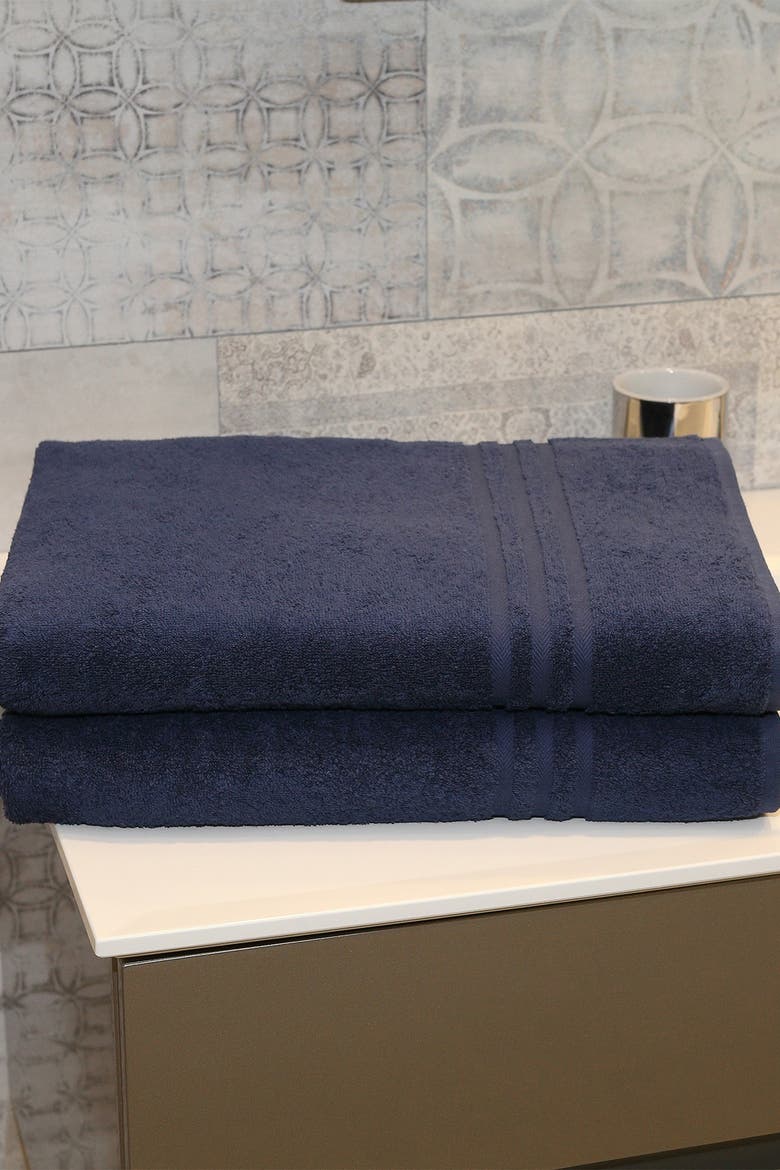 Denzi Bath Sheet - Set of 2 - Twilight Blue, Alternate, color, TWILIGHT BLUE