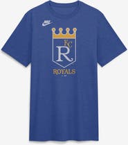 Nike Men's Nike Heather Royal Kansas City Royals Cooperstown Logo Tri-Blend T-Shirt