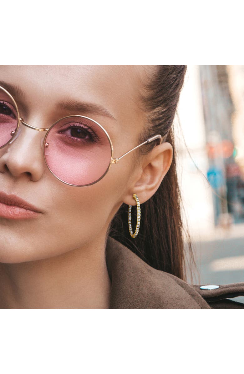 Julianna B. 4 CTW Diamond Hoop Earrings 14k Yellow Gold, Alternate, color, 14K Gold