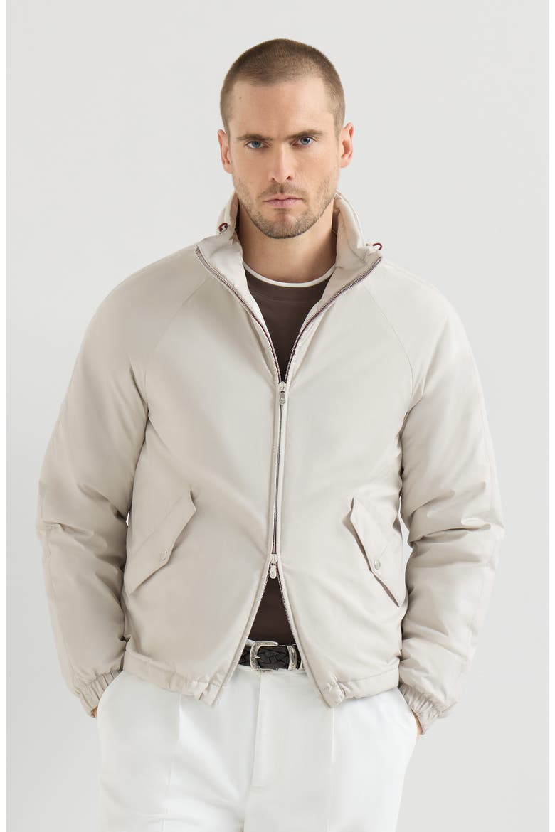 Lightweight nylon outerwear jacket with packable hood, Main, color, Panama