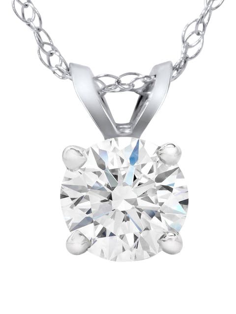 1 1/4ct Lab Grown Diamond Round Solitaire Pendant 14K Gold