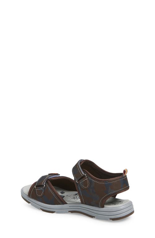 Extreme By Eddie Marc Kids' Camo Two Strap Sandal In Brown