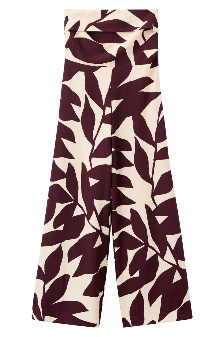 Print Strapless Wide Leg Jumpsuit, Alternate, color, ECRU