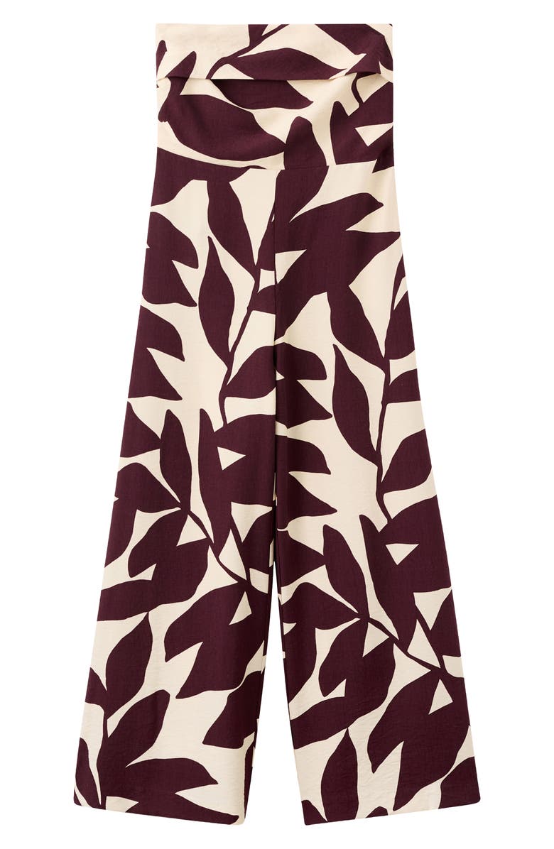 MANGO Print Strapless Wide Leg Jumpsuit, Alternate, color, 