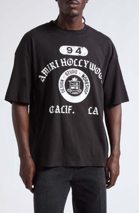 Collegiate Logo Boxy Fit Cotton Graphic T-Shirt