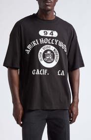AMIRI Collegiate Logo Boxy Fit Cotton Graphic T-Shirt