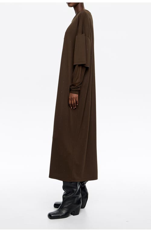 Bimba Y Lola Tulle Sleeve Sress In Brown